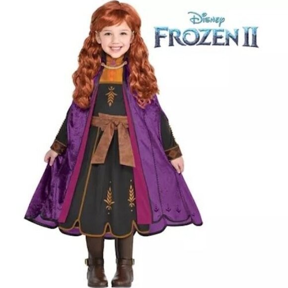 Disney Frozen II Anna Costume For Kids Size 8-10 Multicolor With Cape - Picture 1 of 6
